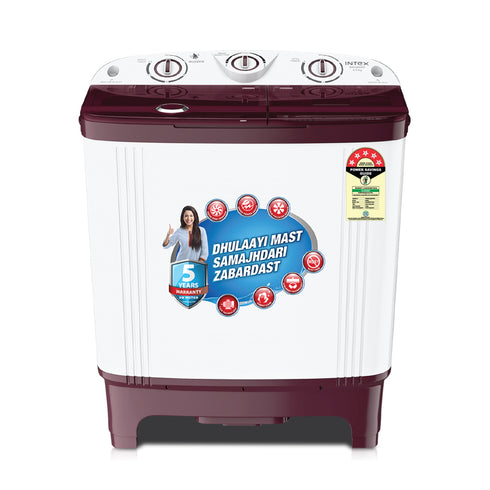 Intex 6.5 KG Semi-Automatic Washing Machine (Red & White) - SA65RDPT